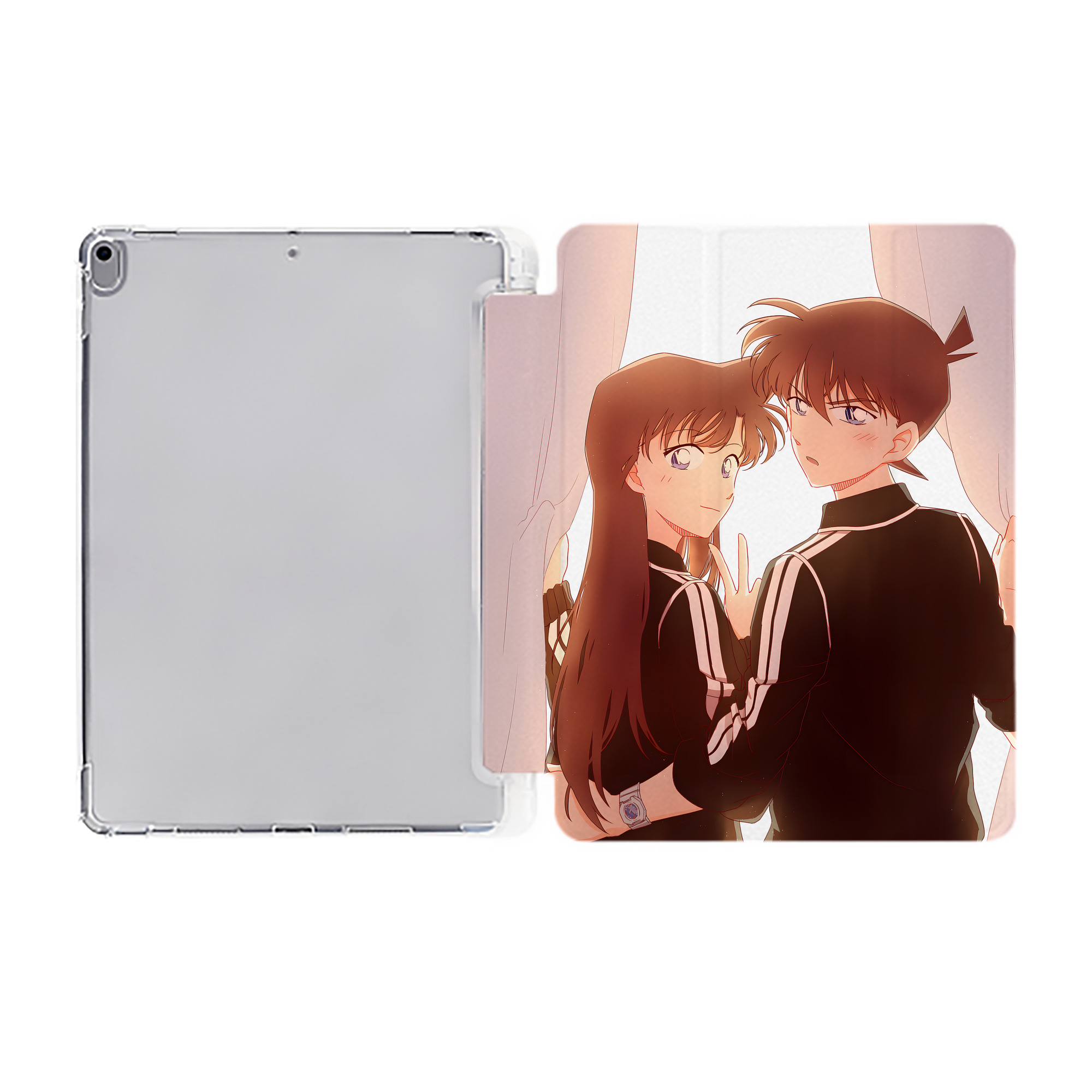 （画像用） 名探偵コナン Detective Conan IPad ケース ペン収納付き 三つ折りスタンド PUレザー×シリコン 対応機種9.5/10.5/10.9インチ